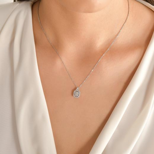 0.34 ct. Diamond Baguette Necklace